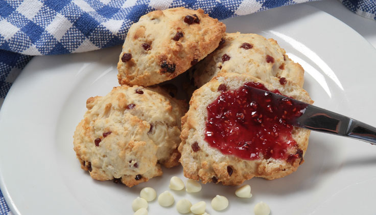 Raspberry White Chocolate Scones